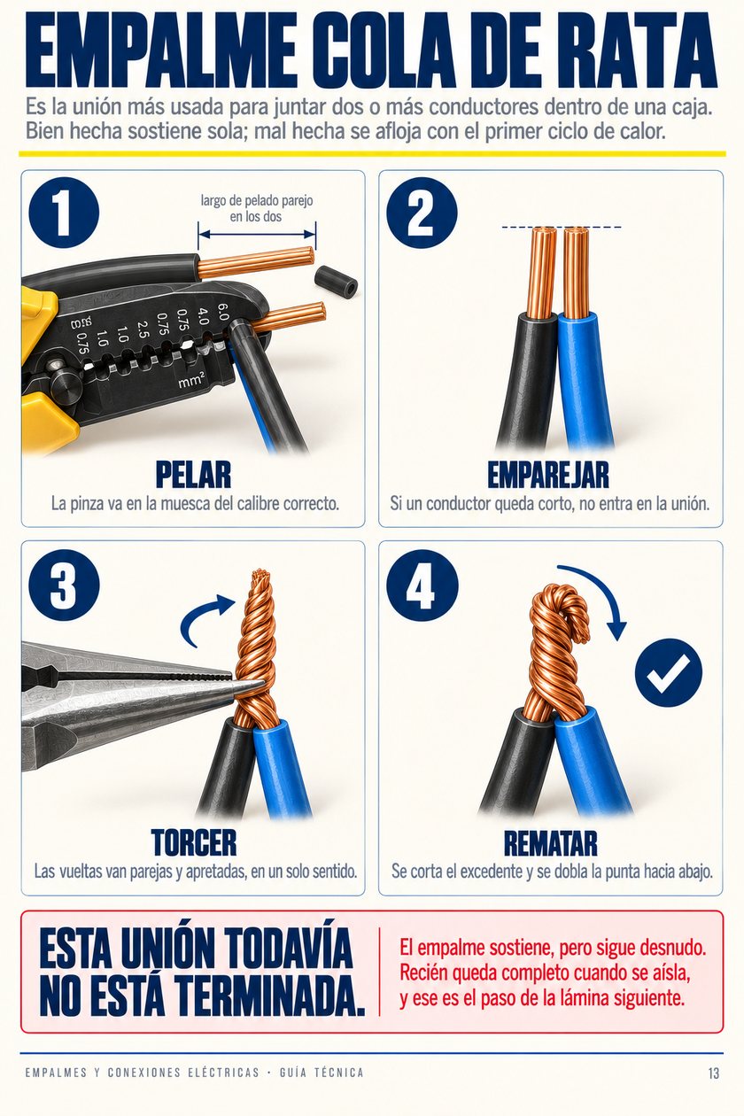 Página 13: Empalme cola de rata